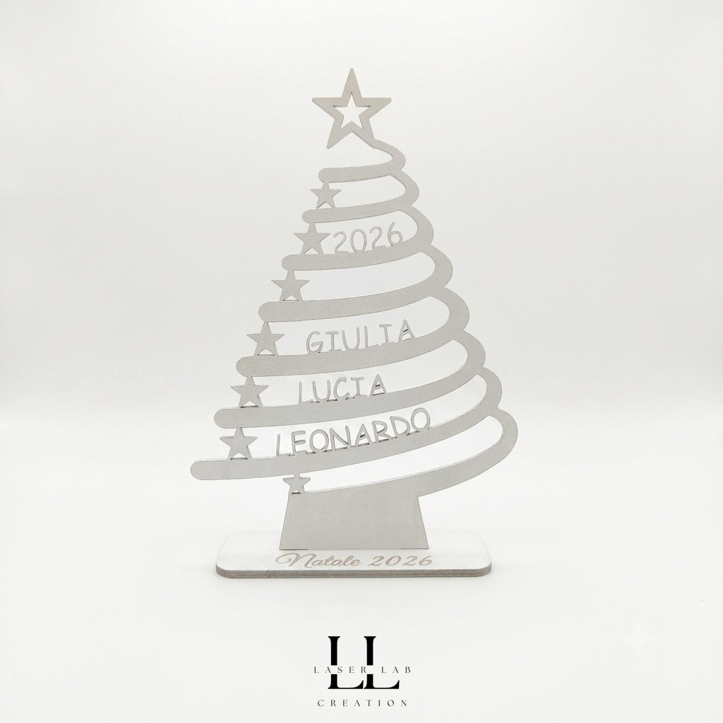 Albero di Natale in legno personalizzato con nomi