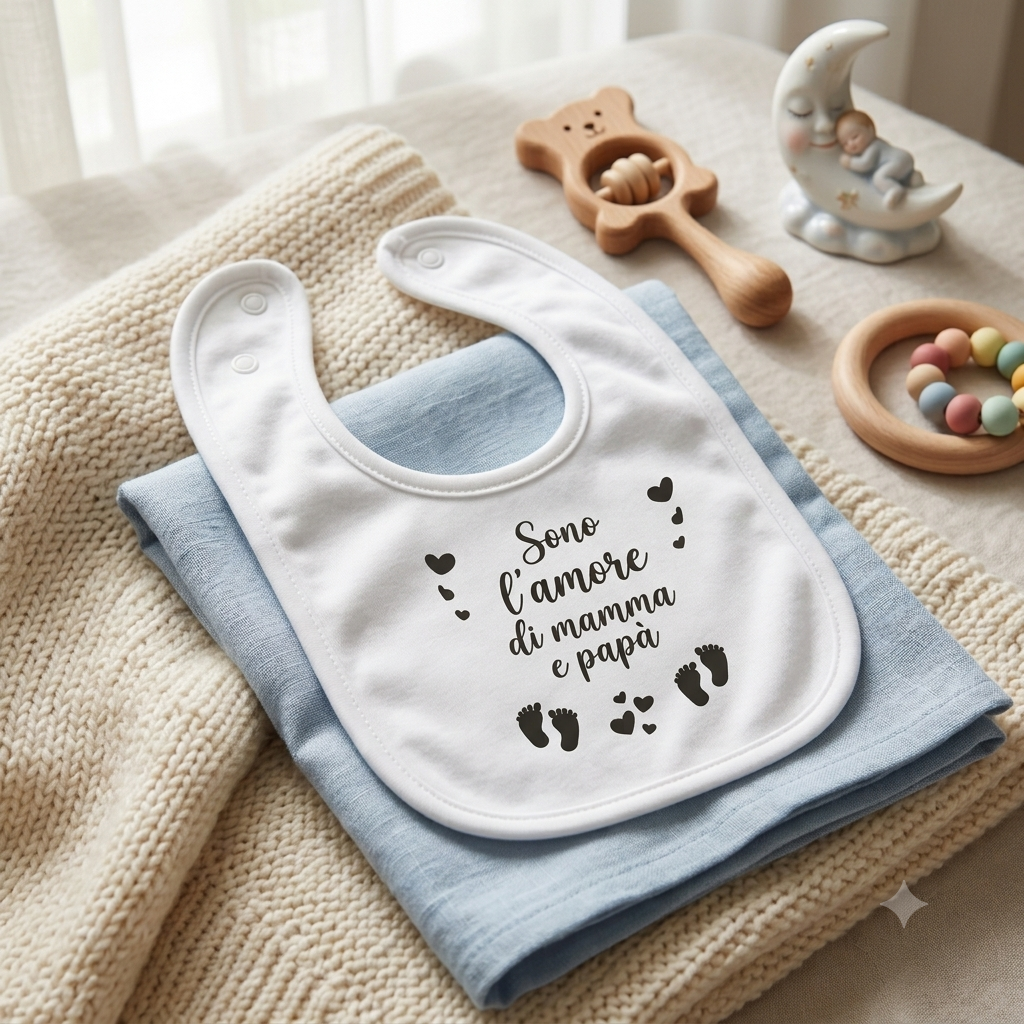 Bavetta in cotone personalizzata in vinile