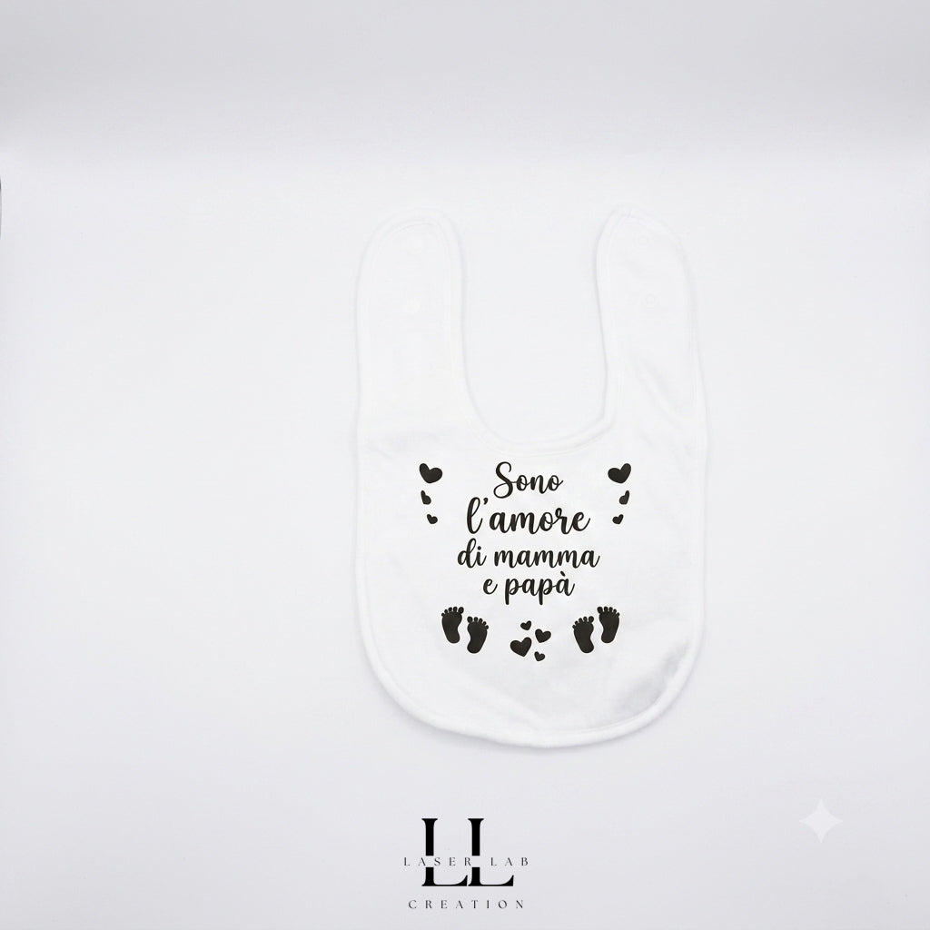 Bavetta in cotone personalizzata in vinile