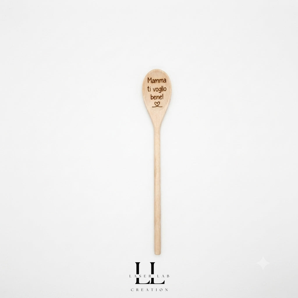 Cucchiaio di legno personalizzato con incisione