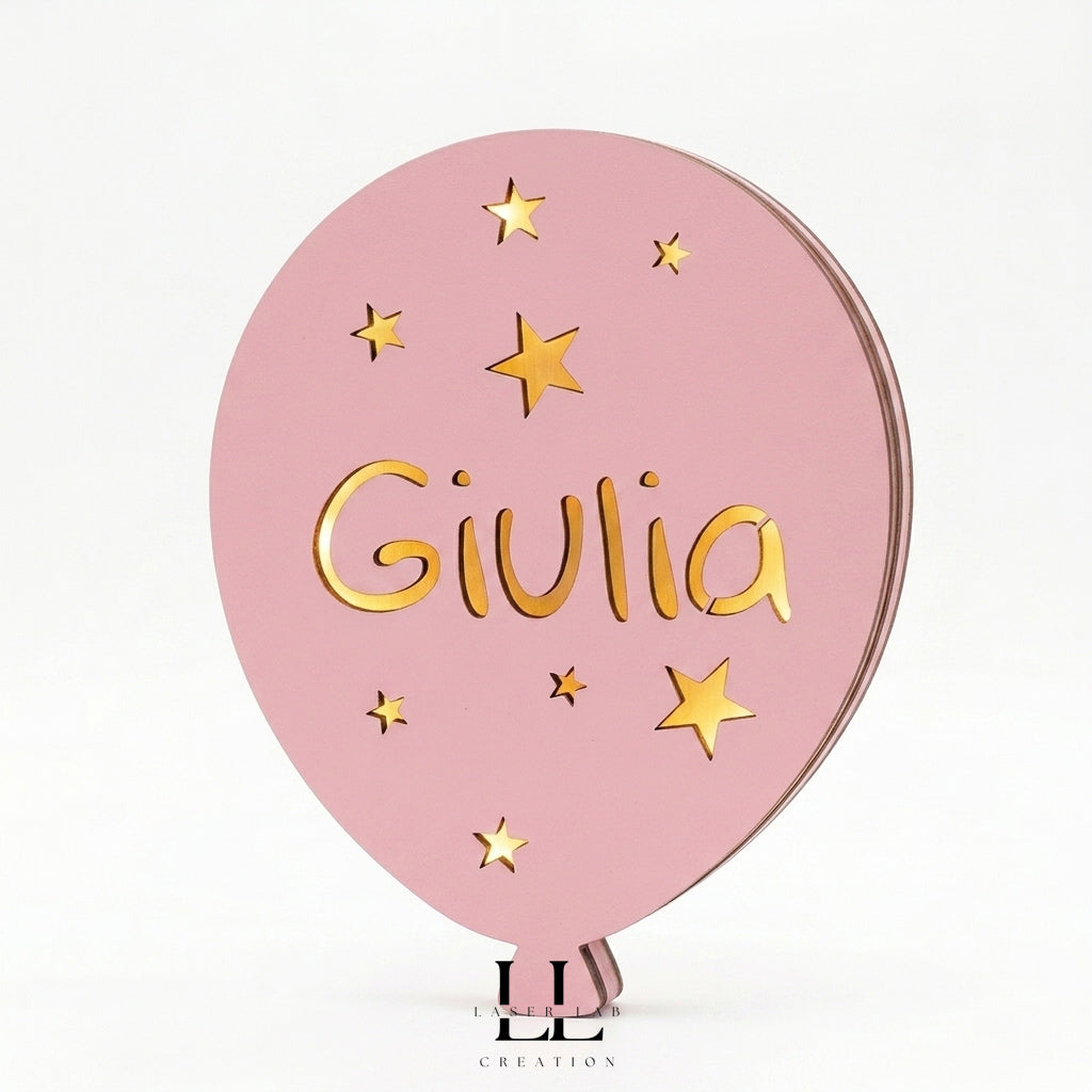 Lampada da appendere in legno personalizzata con nome