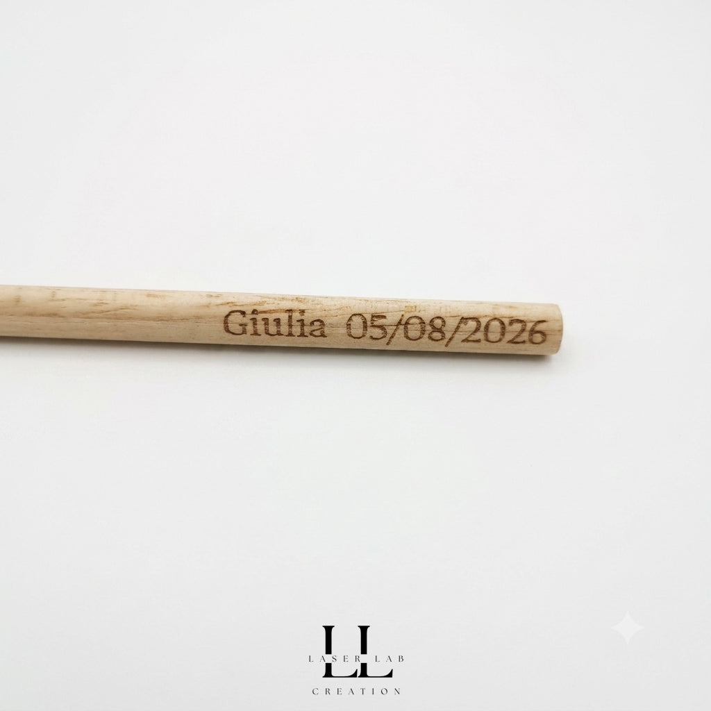 Matita in bambù personalizzata con nome o data