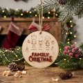 Ornamento natalizio "Family Christmas" con sticker personalizzati