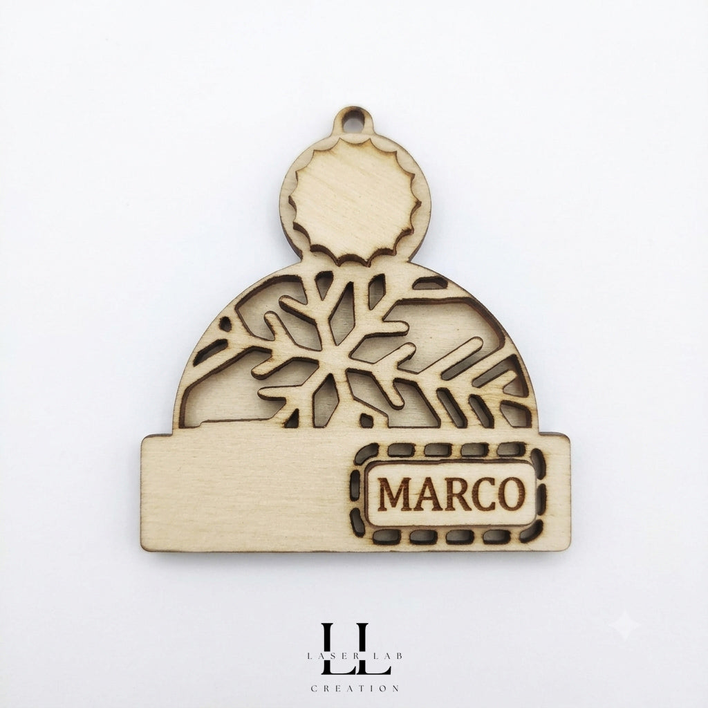 Berretti natalizi in legno personalizzati con nome
