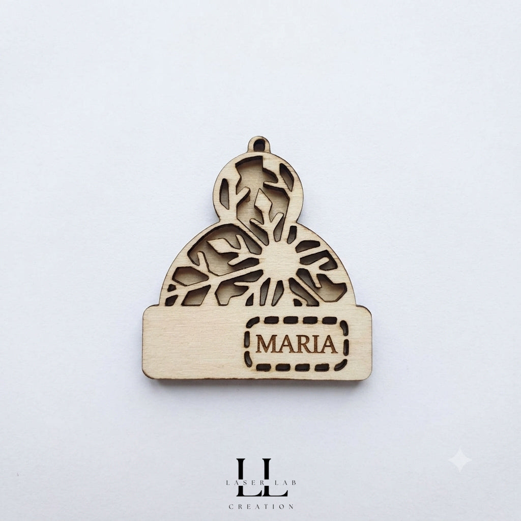 Berretti natalizi in legno personalizzati con nome