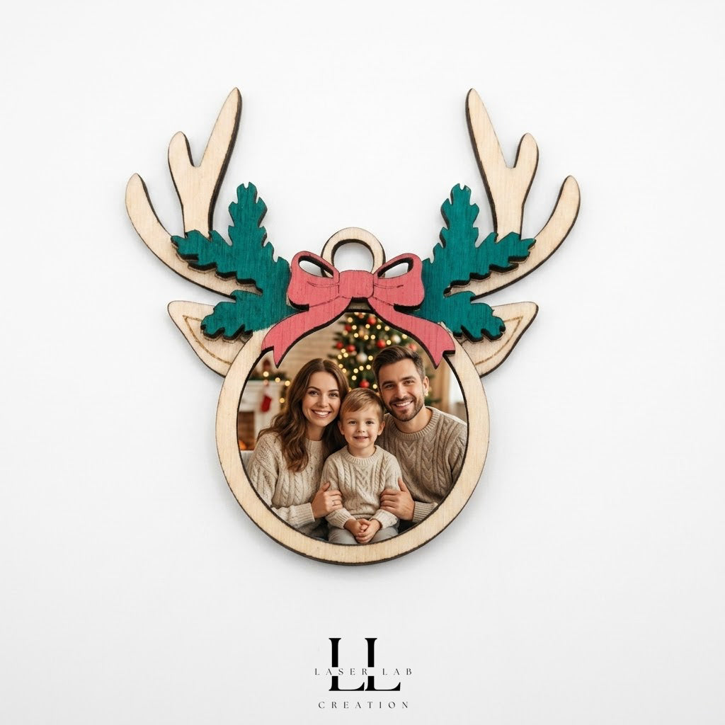 Ornamenti natalizi renne in legno personalizzabili con foto o nome