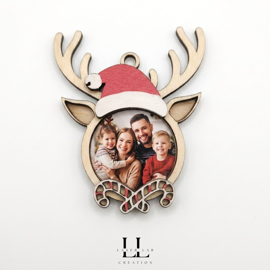 Ornamenti natalizi renne in legno personalizzabili con foto o nome