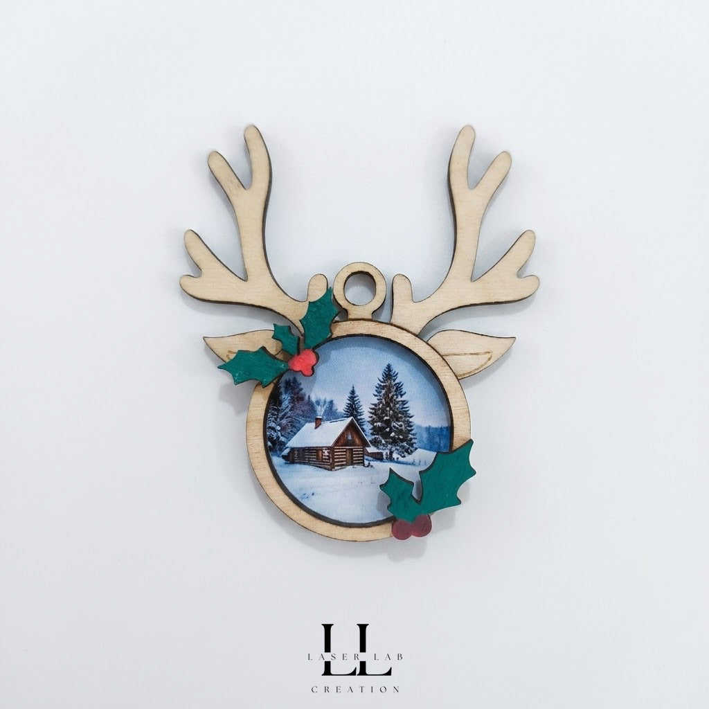 Ornamenti natalizi renne in legno personalizzabili con foto o nome