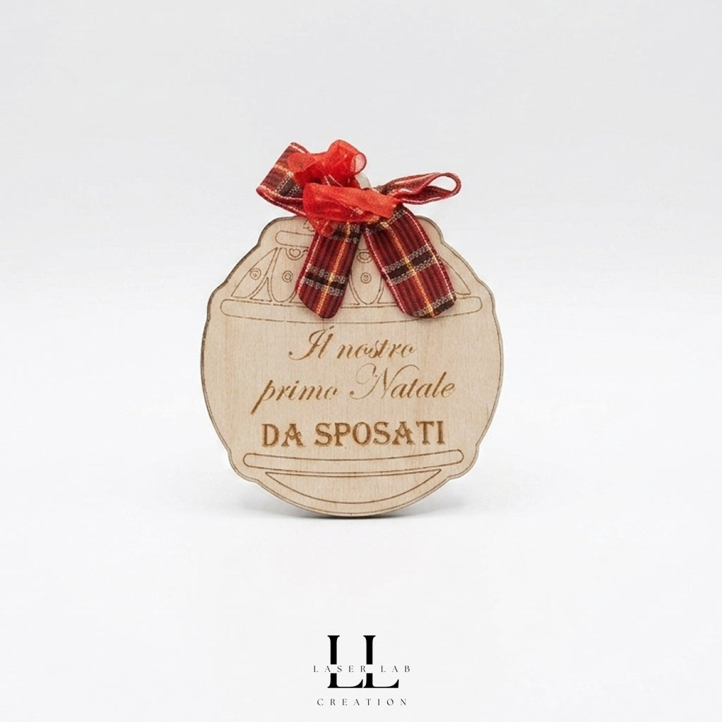 Ornamento natalizio "Primo Natale da sposati" personalizzato