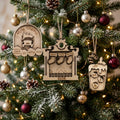 Decorazioni natalizie in legno personalizzabili con nomi o iniziali