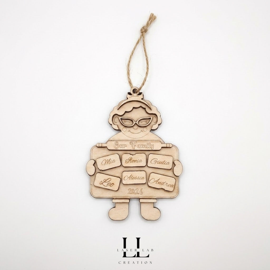 Decorazioni natalizie in legno personalizzabili con nomi o iniziali