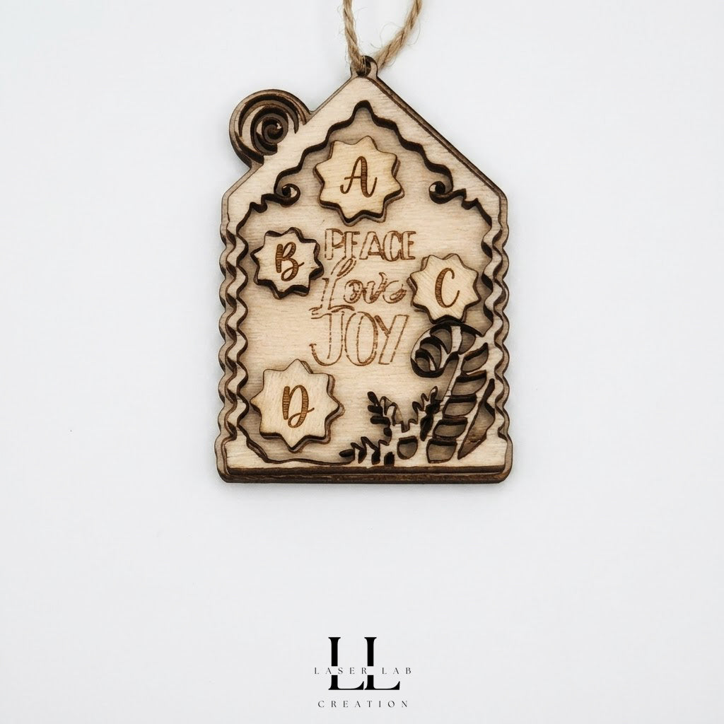 Decorazioni natalizie in legno personalizzabili con nomi o iniziali