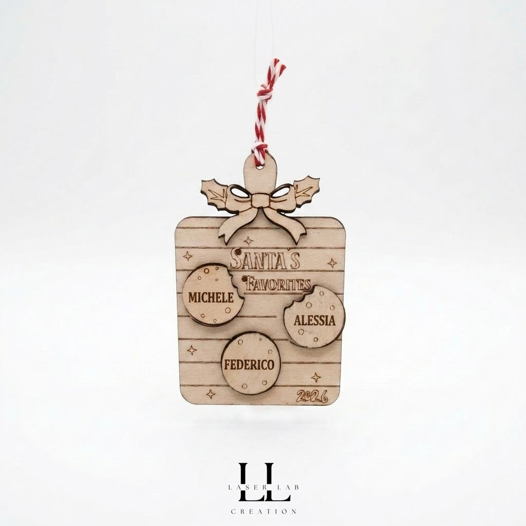 Decorazioni natalizie in legno personalizzabili con nomi o iniziali