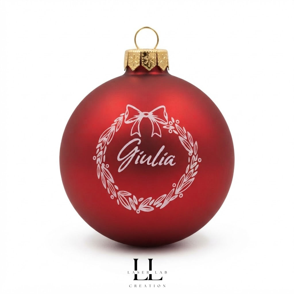 Pallina di Natale in vetro personalizzata con incisione laser