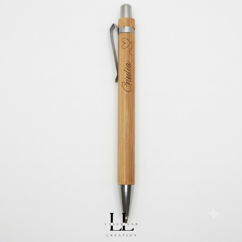 Penna in Bambù personalizzata con nome e simbolo