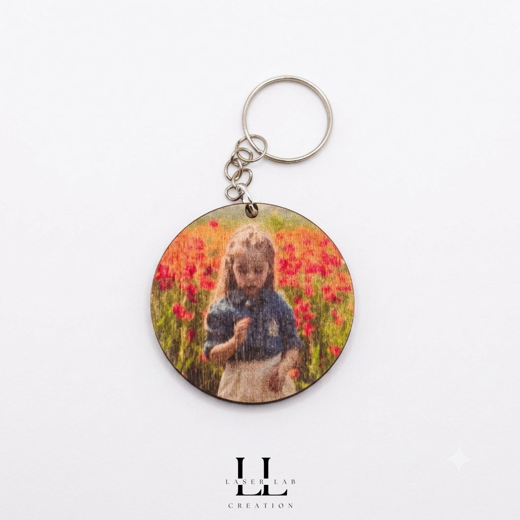 Portachiavi in legno personalizzato con foto