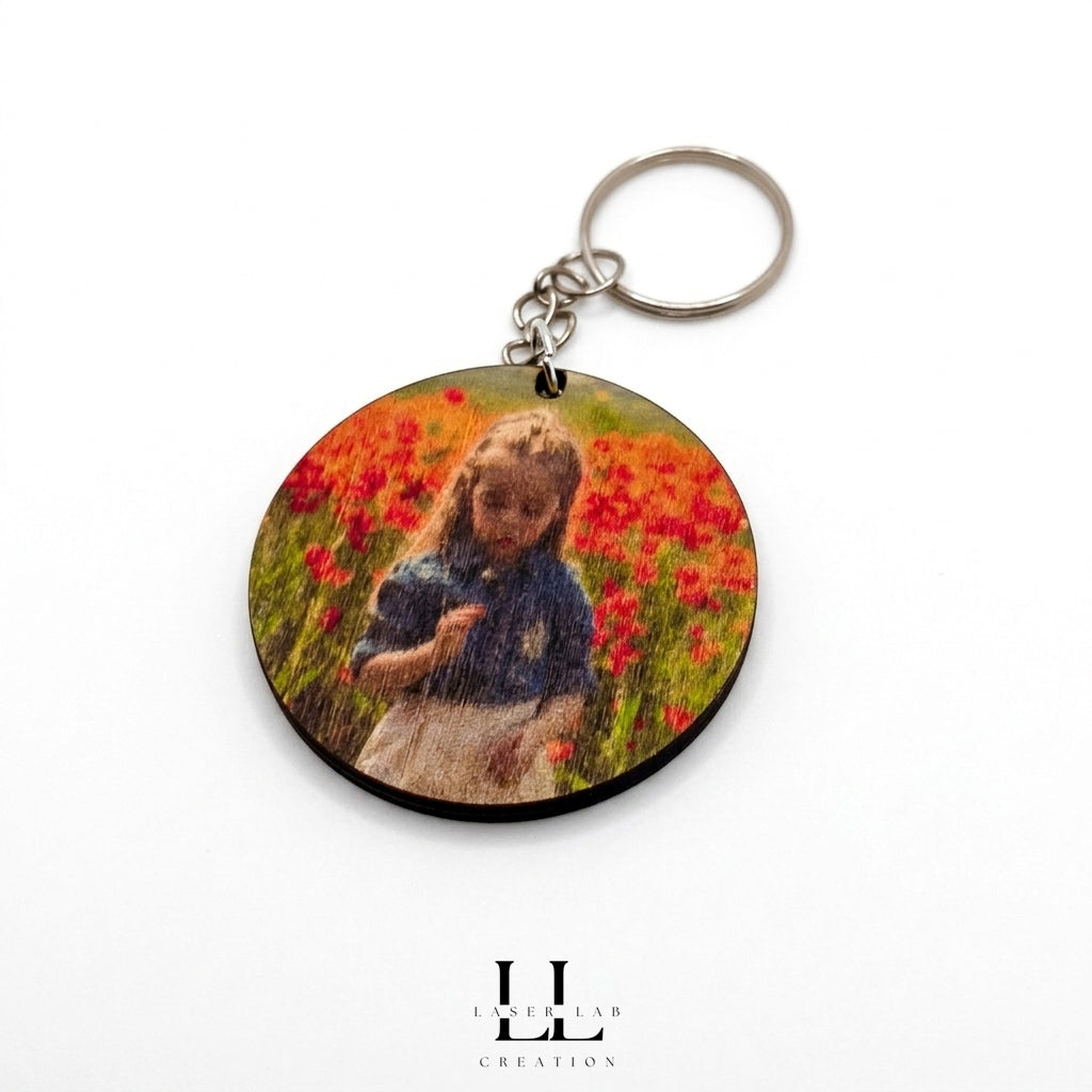 Portachiavi in legno personalizzato con foto