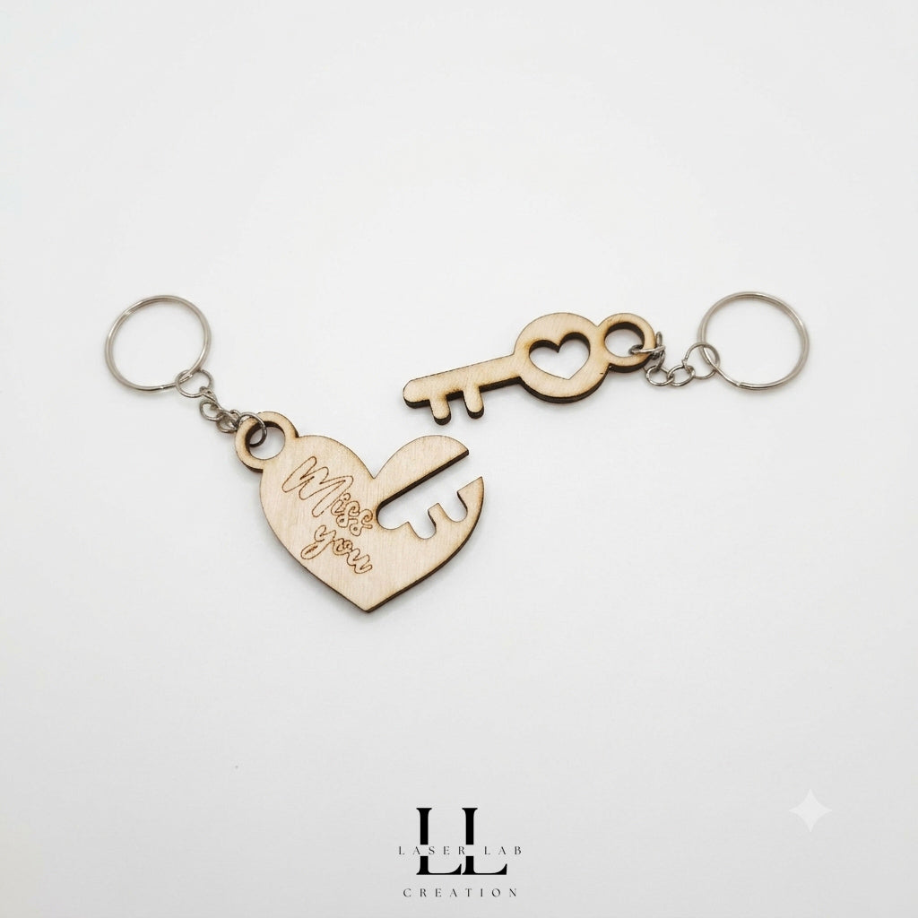 Portachiavi San Valentino personalizzati in legno