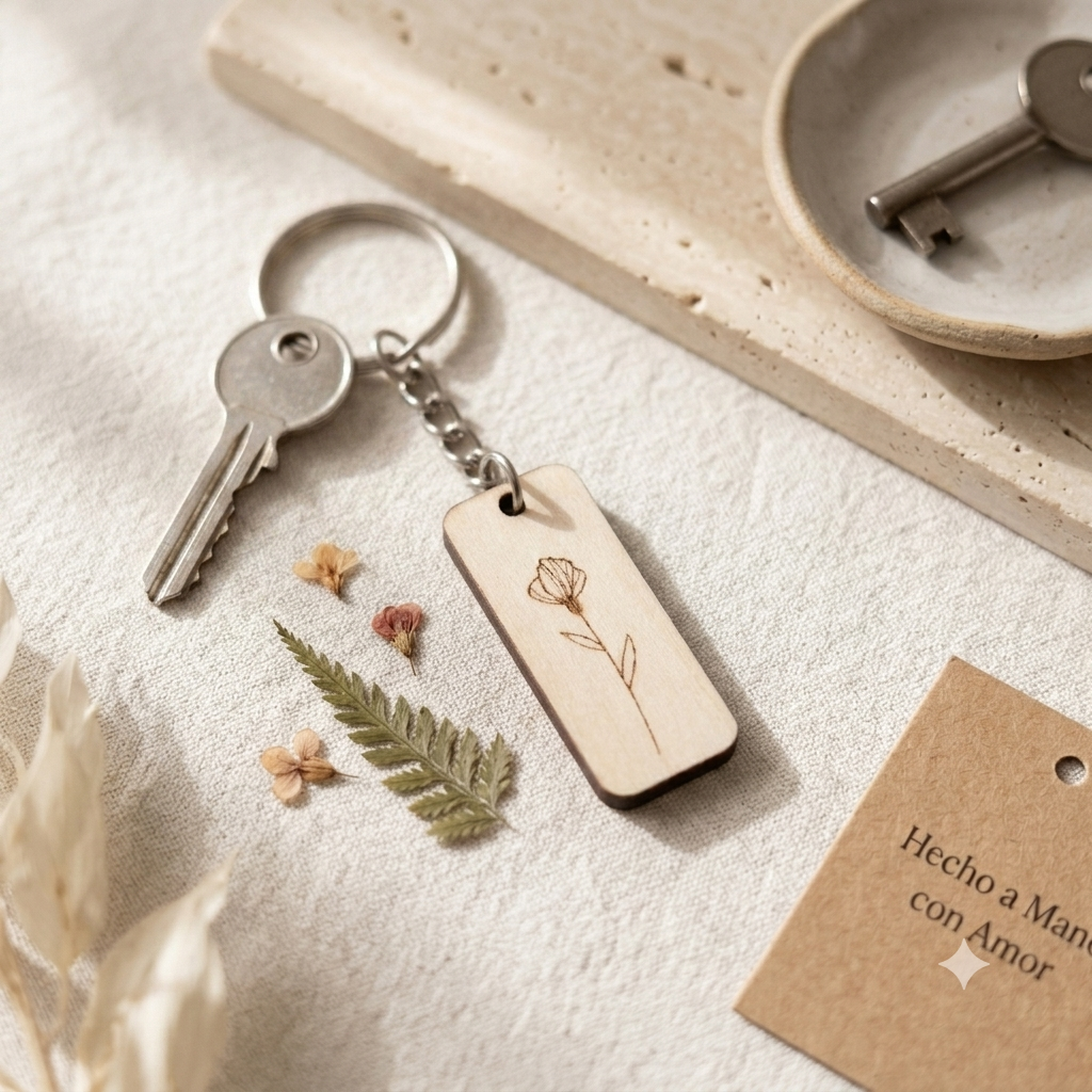 Portachiavi in legno in varie forme personalizzato con nome