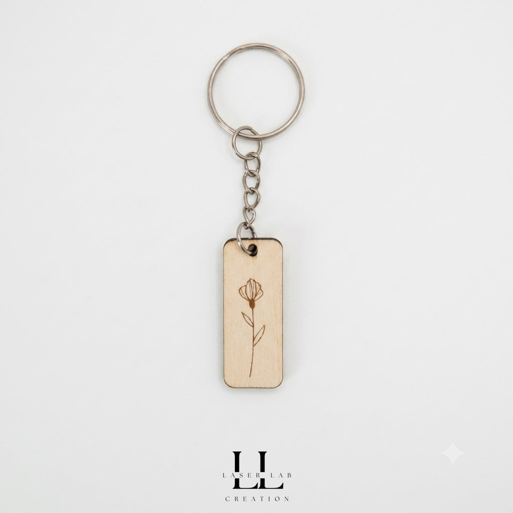 Portachiavi in legno in varie forme personalizzato con nome