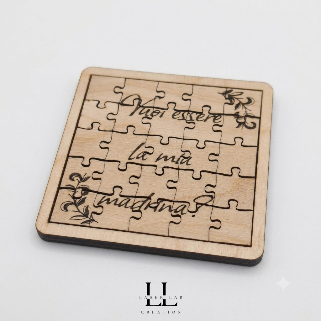 Puzzle in legno personalizzato con incisione