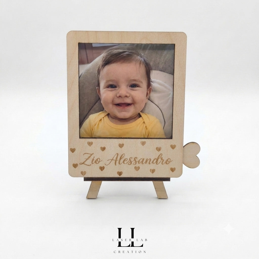 Quadretto con foto personalizzato con nome e messaggio estraibile