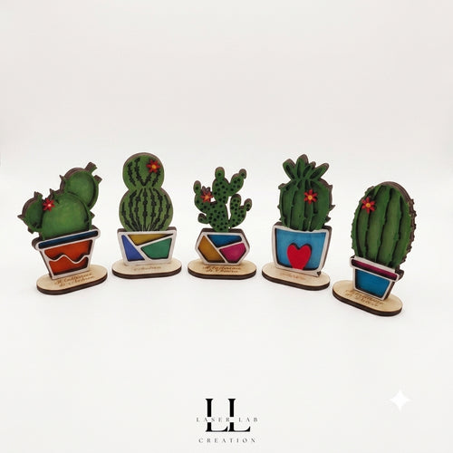 Cactus segnaposto in legno personalizzati
