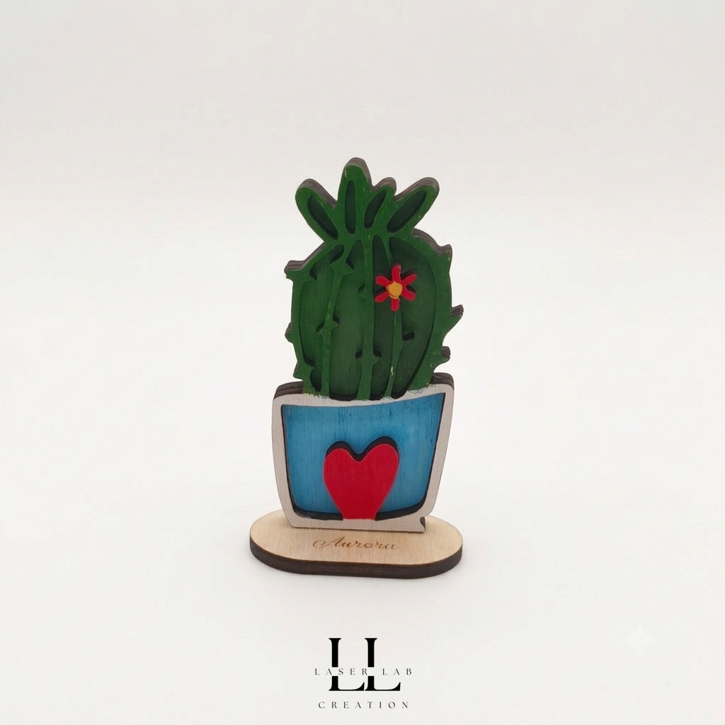 Cactus segnaposto in legno personalizzati