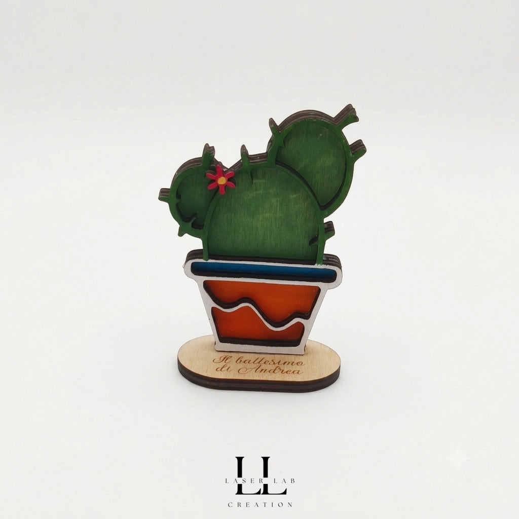 Cactus segnaposto in legno personalizzati