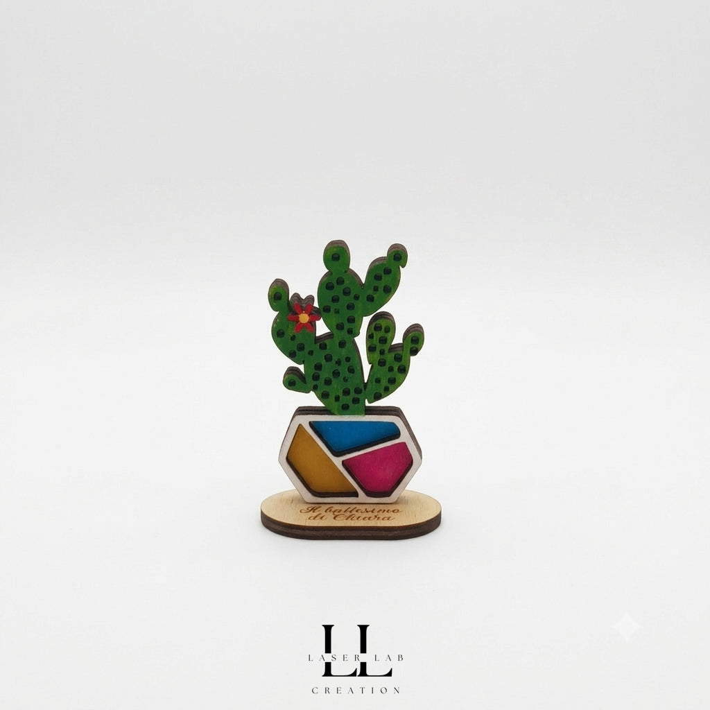 Cactus segnaposto in legno personalizzati