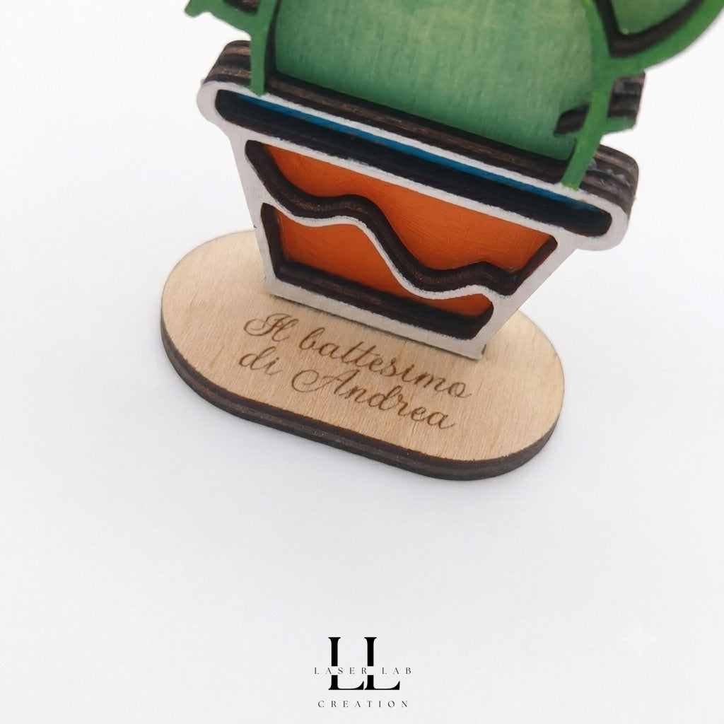 Cactus segnaposto in legno personalizzati
