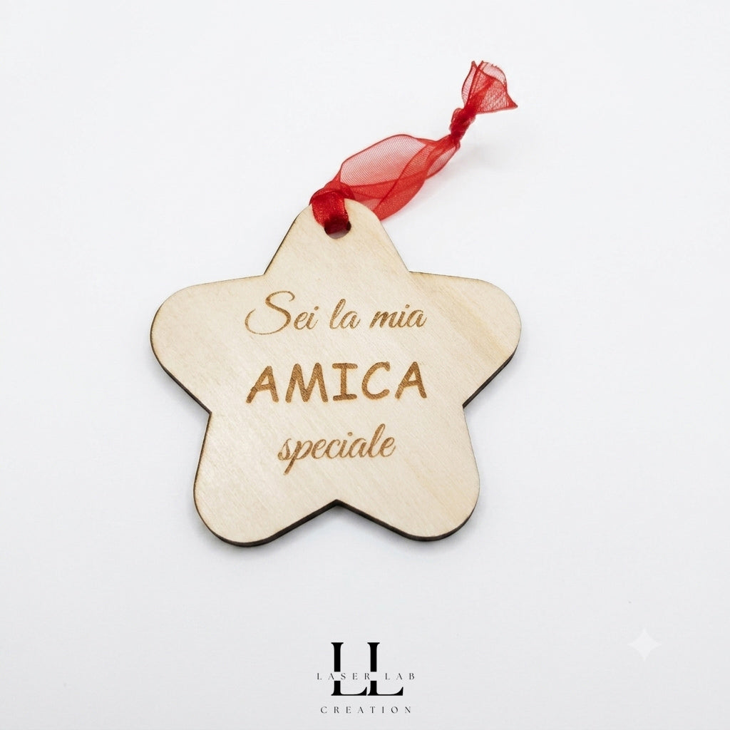 Stella Natalizia in legno personalizzata con frase