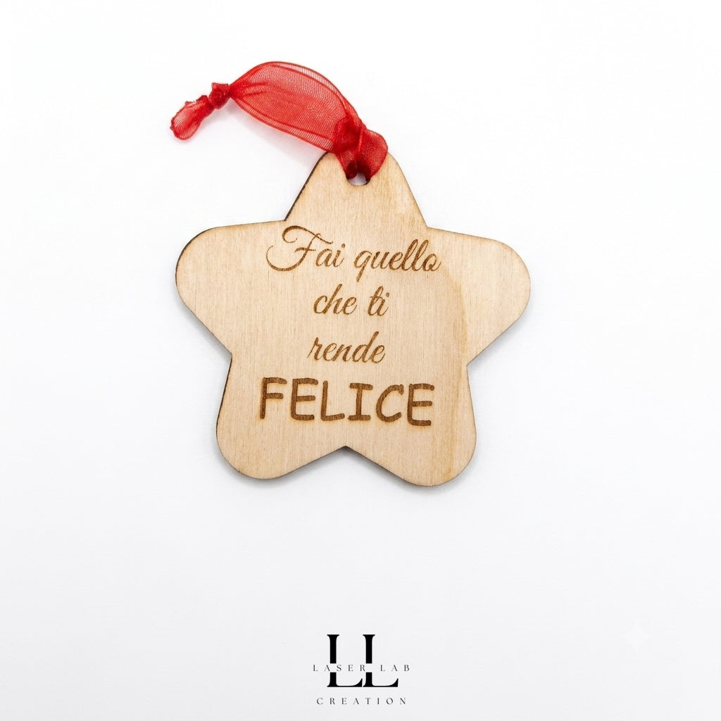Stella Natalizia in legno personalizzata con frase