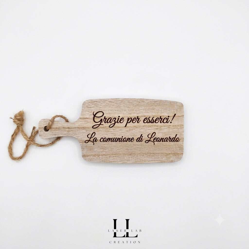 Tagliere decorativo in legno personalizzato 15x7 cm