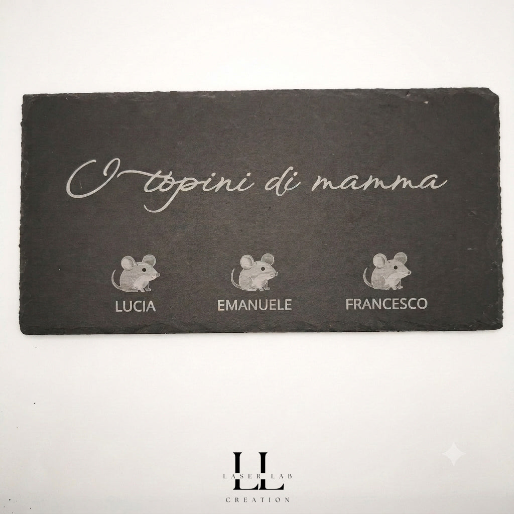 Tagliere in ardesia personalizzato con incisione 30x15 cm
