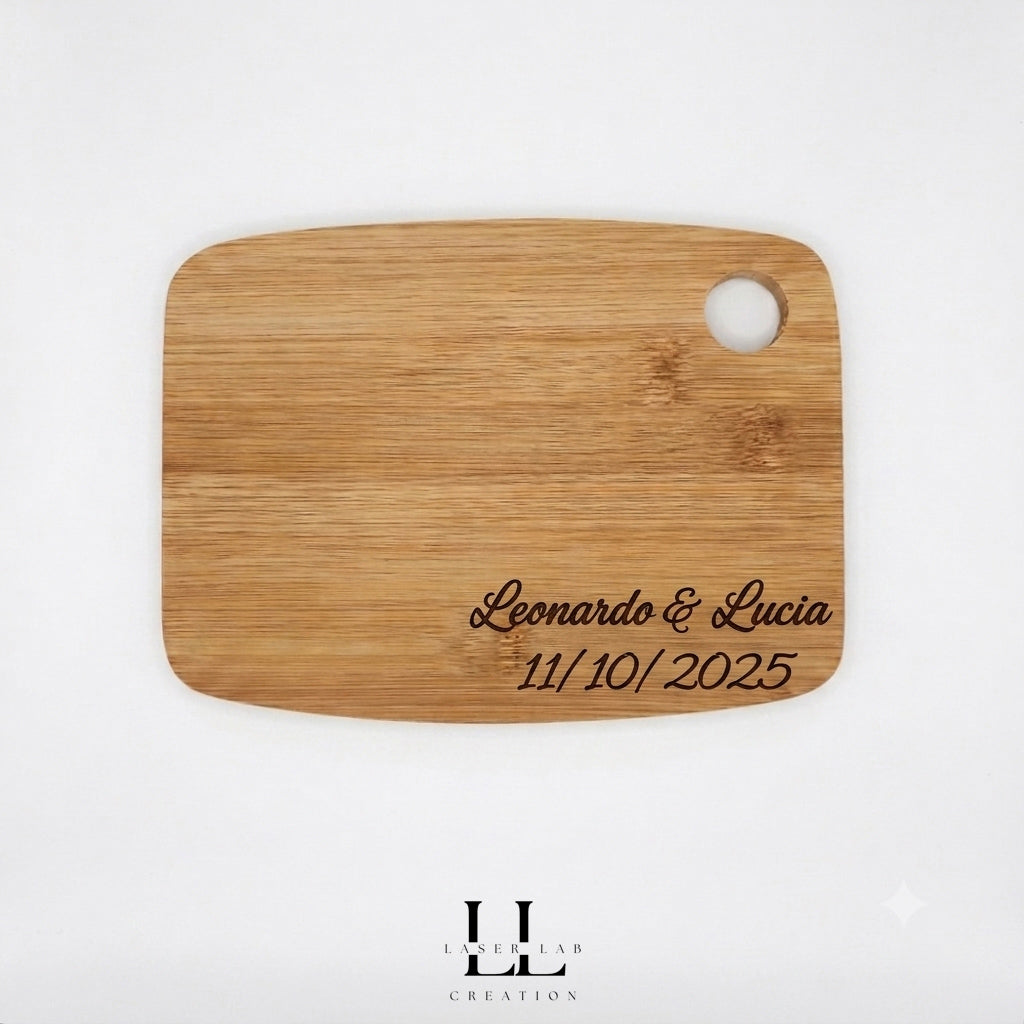 Tagliere in bambù personalizzato con Incisione 20x15 cm