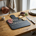 Tagliere con manico in ardesia personalizzato con incisione 26x18 cm