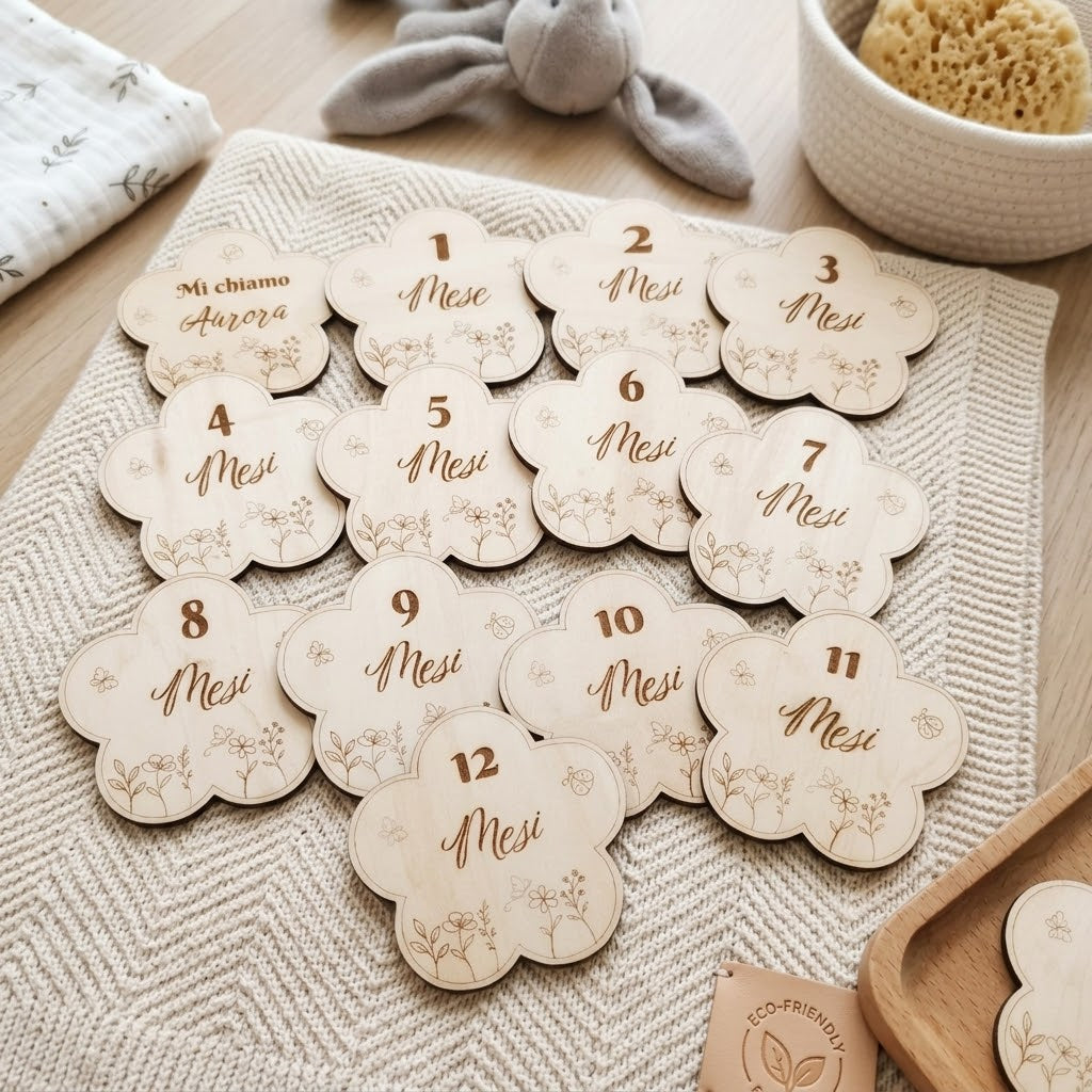 Targhette complimese in legno personalizzate – Set 13 pezzi