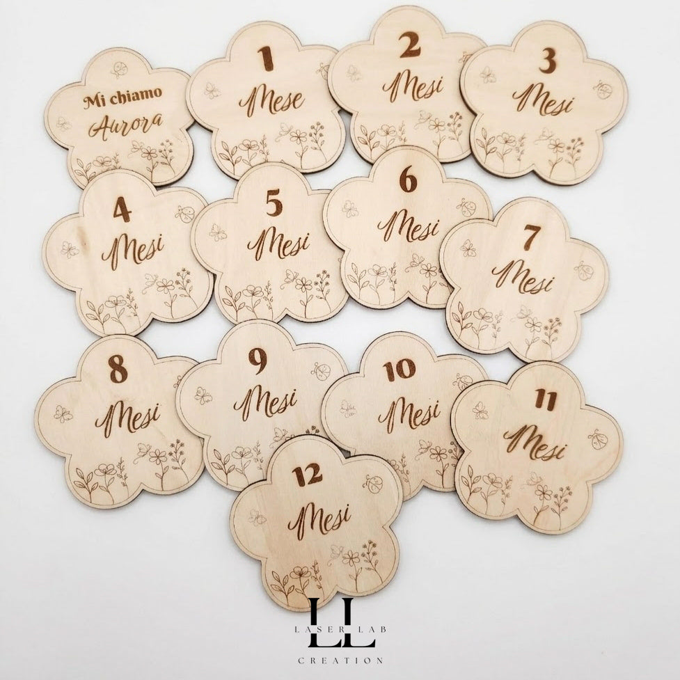 Targhette complimese in legno personalizzate – Set 13 pezzi